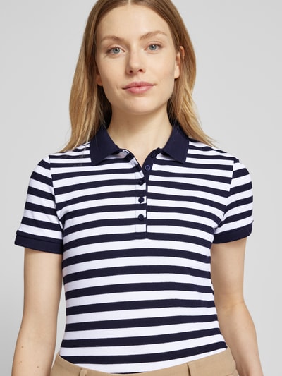 Christian Berg Woman Regular Fit Poloshirt mit Strukturmuster Dunkelblau 3