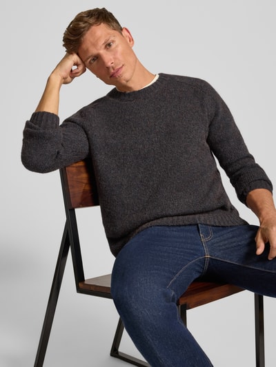 Tiger Of Sweden Gebreide pullover met ribboorden, model 'Adryan' Marineblauw - 3