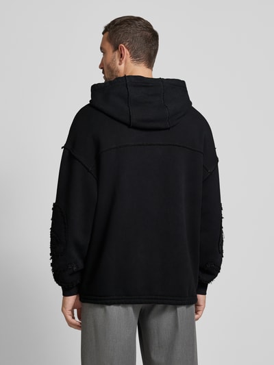 HUGO Hoodie mit Label-Schriftzug Modell 'Daskuldy' Black 5