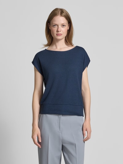 OPUS T-Shirt mit Strukturmuster Modell 'Sumsala' Marine 4