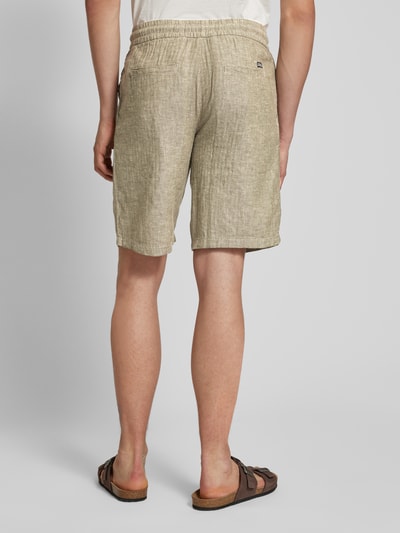 Blend Regular Fit Leinenshorts mit Tunnelzug Modell 'MORGAN' Oliv 5