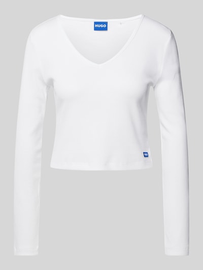 Hugo Blue Cropped Longsleeve Modell 'Darimina' Weiss 2