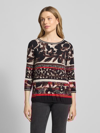 Betty Barclay T-shirt in all-over look met 3/4-mouwen Zwart - 4