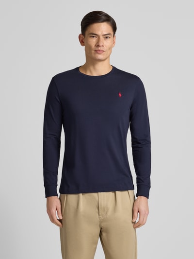 Polo Ralph Lauren Bluzka z długim rękawem o kroju custom fit z wyhaftowanym logo Granatowy 4