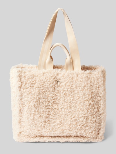 BOSS Tote bag met labeldetail, model 'Deva' Beige - 1