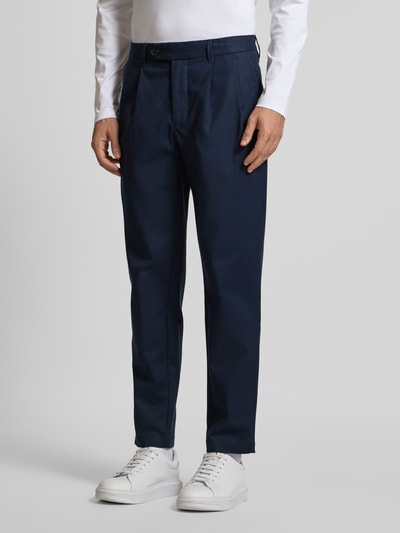 SELECTED HOMME Regular Tapered Fit Bundfaltenhose mit Gürtelschlaufen Marine 4