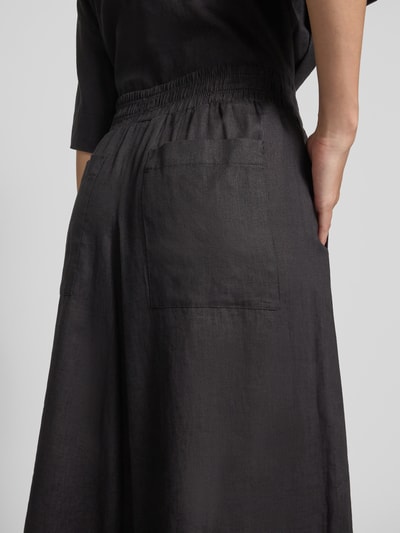 Drykorn Loose fit linnen broek met elastische band Zwart - 3