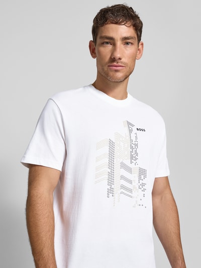 BOSS Green Regular Fit T-Shirt aus reiner Baumwolle Weiss 3