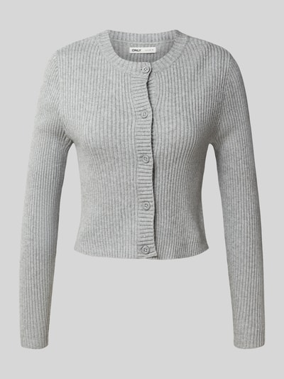 Only Kurtka z dzianiny o kroju regular fit z mieszanki wiskozy model ‘KATIA’ Jasnoszary melanż 2