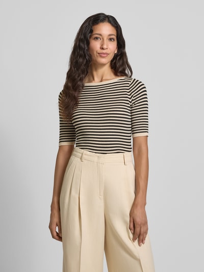 Weekend Max Mara Slim fit gebreide pullover van viscosemix, model 'WASER' Zwart - 4