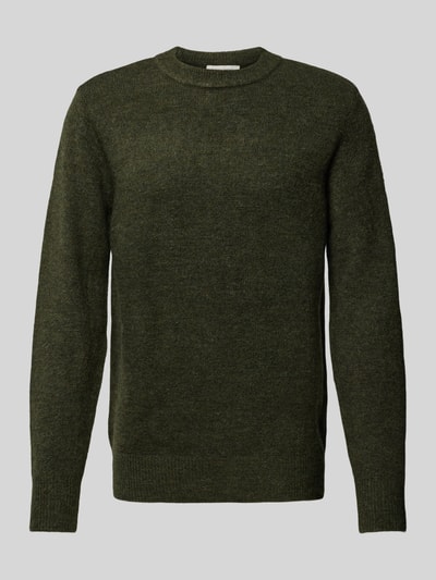 Casual Friday Gebreide pullover met ribboorden, model 'Karl' Donkergroen gemêleerd - 2