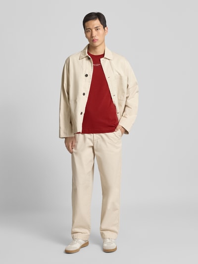 Marc O'Polo Regular Fit T-Shirt aus reiner Baumwolle Bordeaux 1