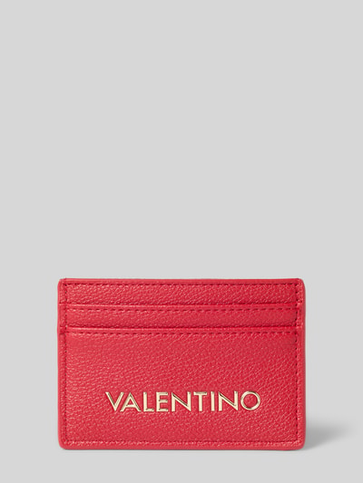 Produktfoto, Cardholder mit Label-Detail Modell 'RYTA RE' von VALENTINO BAGS in Rot mit Struktur, offenes Hauptfach und diverse Einsteckfächer.