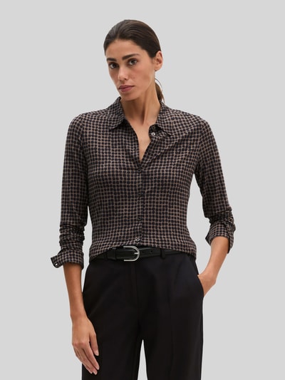 Marc O'Polo Regular Fit Langarmbluse aus Viskose-Mix Dunkelbraun 4