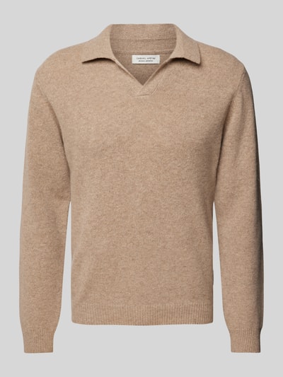 Casual Friday Strickpullover mit gerippten Abschlüssen Modell 'Karl' Camel Melange 2