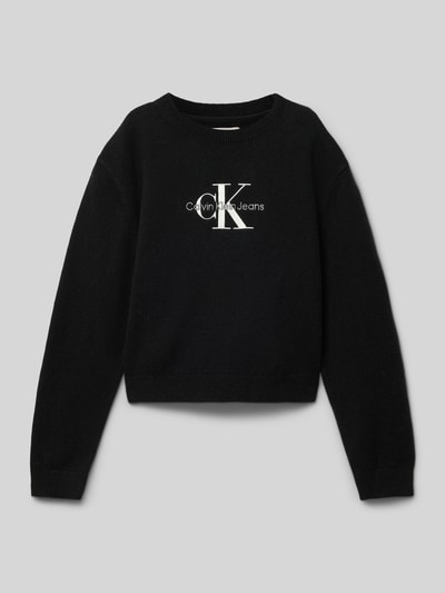 Calvin Klein Jeans Strickpullover mit Label-Stitching Black 1