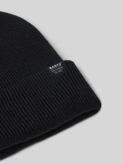 Barts Mütze mit Umschlag und Label-Detail Modell 'KINABALU' Black 2
