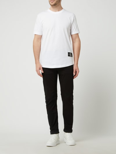 Calvin Klein Jeans Long fit T-shirt met logo-applicatie  Wit - 1