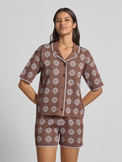 Scotch & Soda Regular Fit Strickbluse mit 1/2-Arm Mittelbraun 4