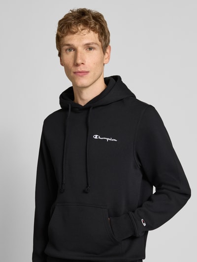 CHAMPION Hoodie mit Label-Stitching Black 3