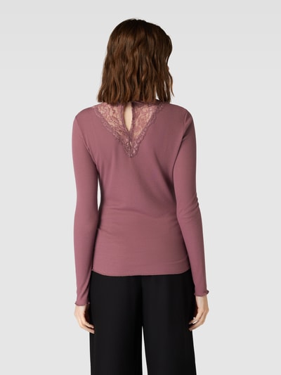 Only Shirt met lange mouwen en geschulpte zoom, model 'LUXI' Mauve - 5