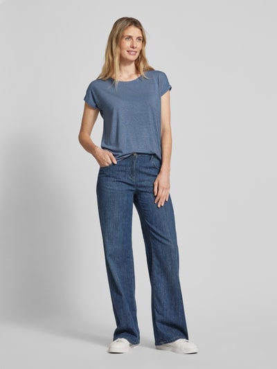 Vero Moda Comfort Fit T-Shirt mit Effekt Garn Modell 'LAVA' Blau 1
