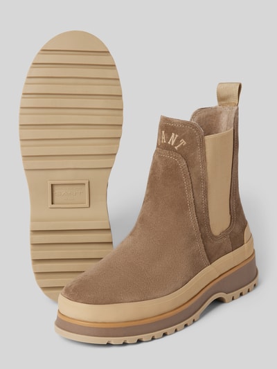 Gant Chelsea boots van leer met labelopschrift, model 'Wintly' Beige - 4