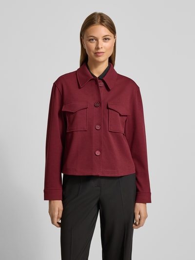 s.Oliver RED LABEL Relaxed fit jack van structuur-jersey Bordeaux - 4