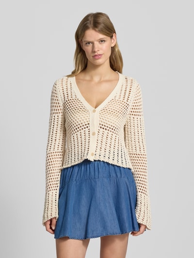 Only Kurtka z dzianiny o kroju relaxed fit z dodatkiem bawełny model ‘NOLET’ Złamany biały 4