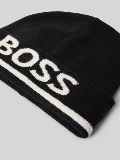 Boss Mütze aus Viskose-Mix mit Label-Stitching Black 2