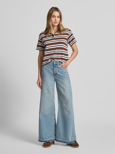 Neo Noir Regular Fit Poloshirt mit Knopfleiste Modell 'Mulann' Dunkelbraun 1