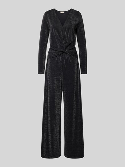 Milano Italy Schimmernder Jumpsuit mit Knotendetail Black 2