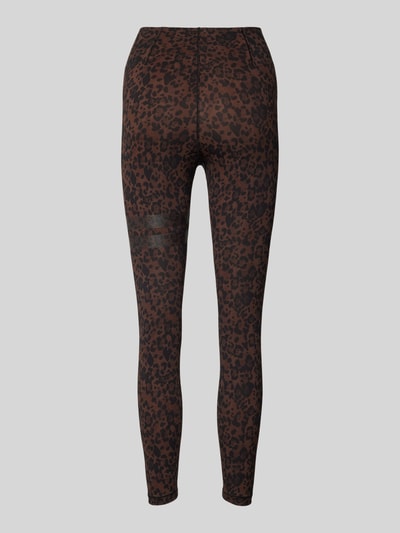 Stronger Sportlegging met labelprint Middenbruin - 3