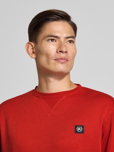 Lerros Sweatshirt mit Label-Patch Rot 3
