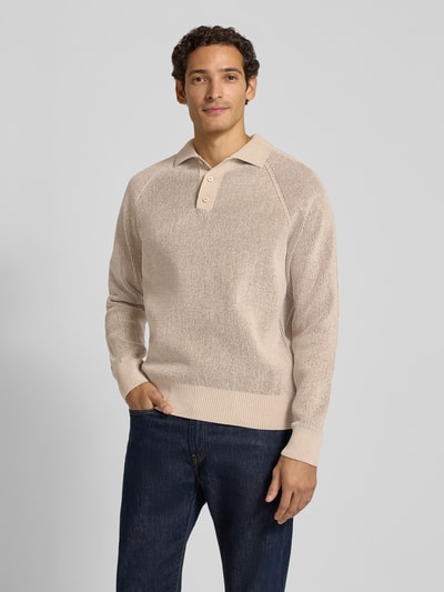Jake*s Studio Men Regular Fit Pullover mit Polokragen Beige 4