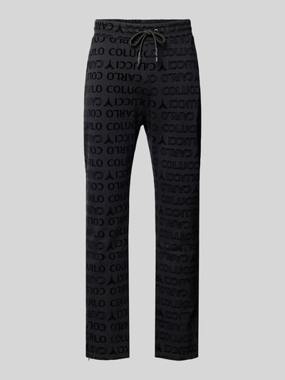 CARLO COLUCCI Straight Leg Sweatpants mit Label-Muster Black 2