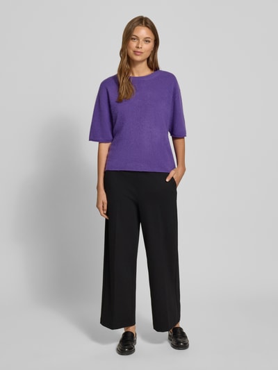 More & More Wide fit pantalon van viscosemix met elastische band Zwart - 1