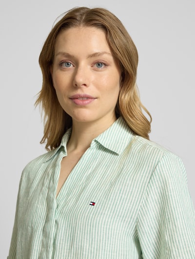 Tommy Hilfiger Ausgestelltes Hemdblusenkleid aus reinem Leinen Hellgruen 3