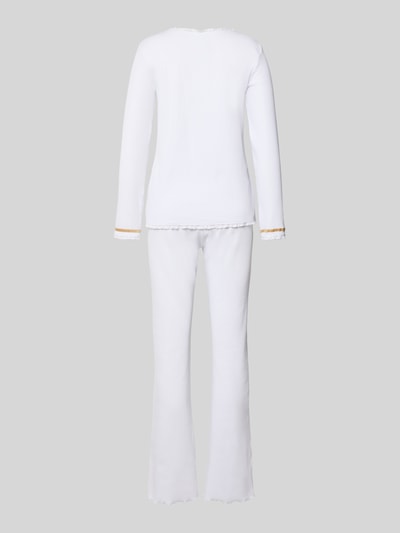 LOUIS & LOUISA Regular fit pyjama met sierstrik, model 'Engelchen' Wit - 3
