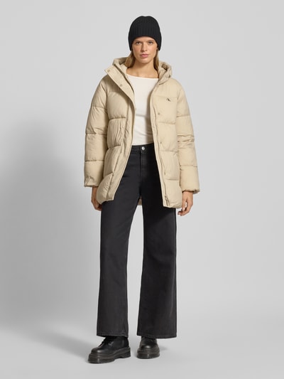 Calvin Klein Jeans Płaszcz pikowany z kapturem Szarobrązowy 1