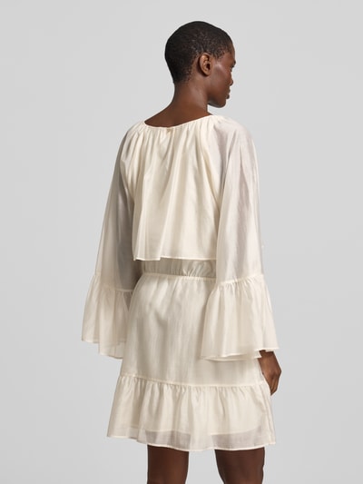 Liu Jo White Minikleid mit Trompetenärmeln und Volants Ecru 5