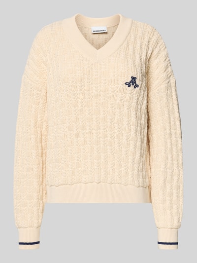 Armedangels Loose fit gebreide pullover van puur katoen, model 'CAARLAS STRUCTURE' Offwhite - 2