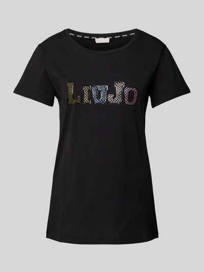 LIU JO SPORT T-Shirt mit Ziersteinbesatz und Rundhalsausschnitt Black 2