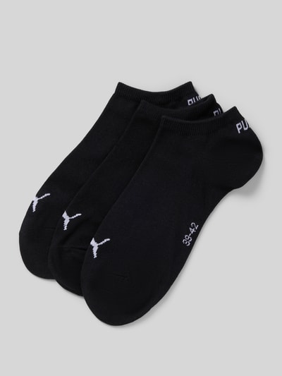 Produktfoto, Sneakersocken mit Logo im 3er-Pack von PUMA aus schwarzem Baumwoll-Mix mit Stretch-Anteil, körpernahe Passform für Damen.