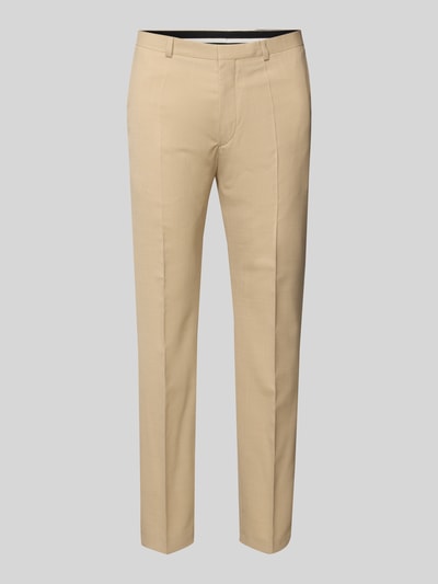 HUGO Slim Fit Anzughose mit Bundfalten Modell 'Hesten232X' Beige 2