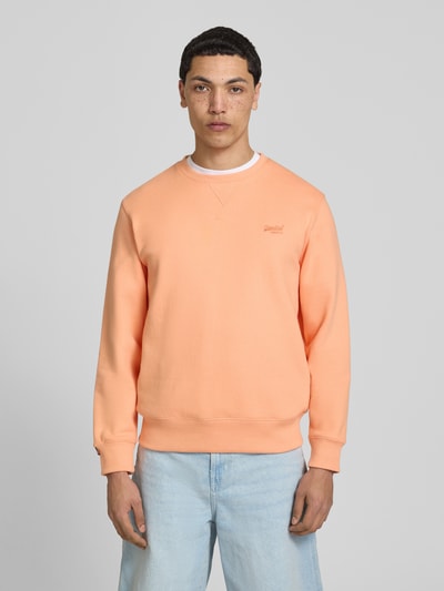 Superdry Sweatshirt mit Rundhalsausschnitt und Label-Stitching Koralle 4