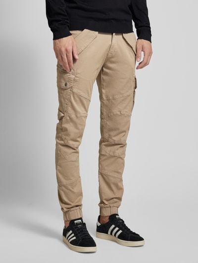 Alpha Industries Cargobroek met labeldetails, model 'COMBAT' Zand - 4