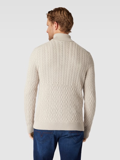 JOOP! Collection Rollkragenpullover mit Zopfmuster Modell 'Carlon' Offwhite 5