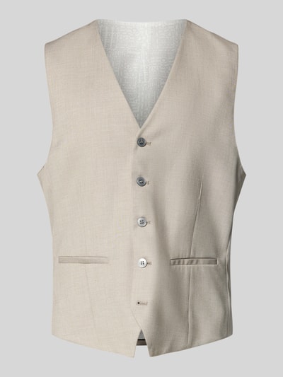 HECHTER PARIS Regular Fit Weste mit Paspeltaschen Taupe 2