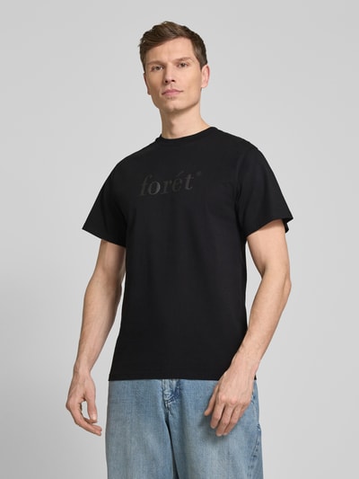 Forét T-Shirt mit Label-Print Modell 'AMBER' Black 4